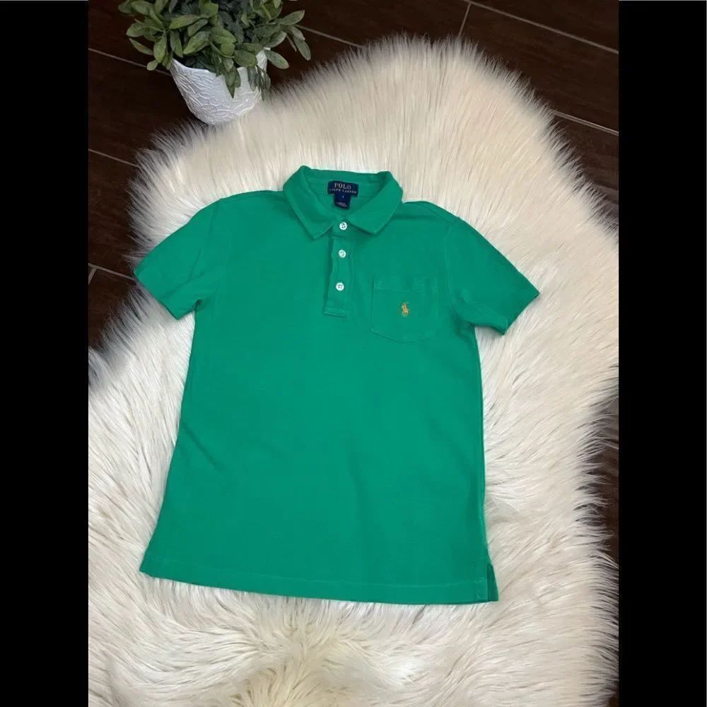 Ralph Lauren Polo green polo sz 7 NWT